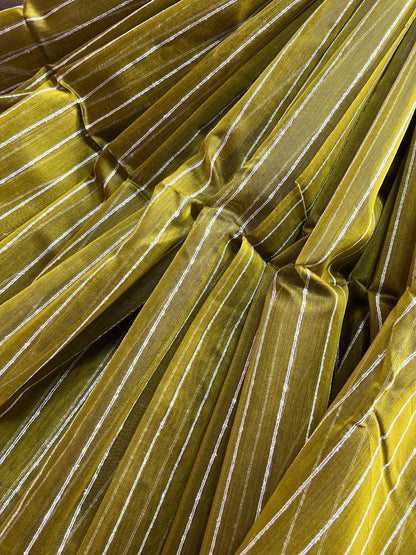 OLIVE GREEN SICO PURE HANDLOOM MAHESHWARI SAREE