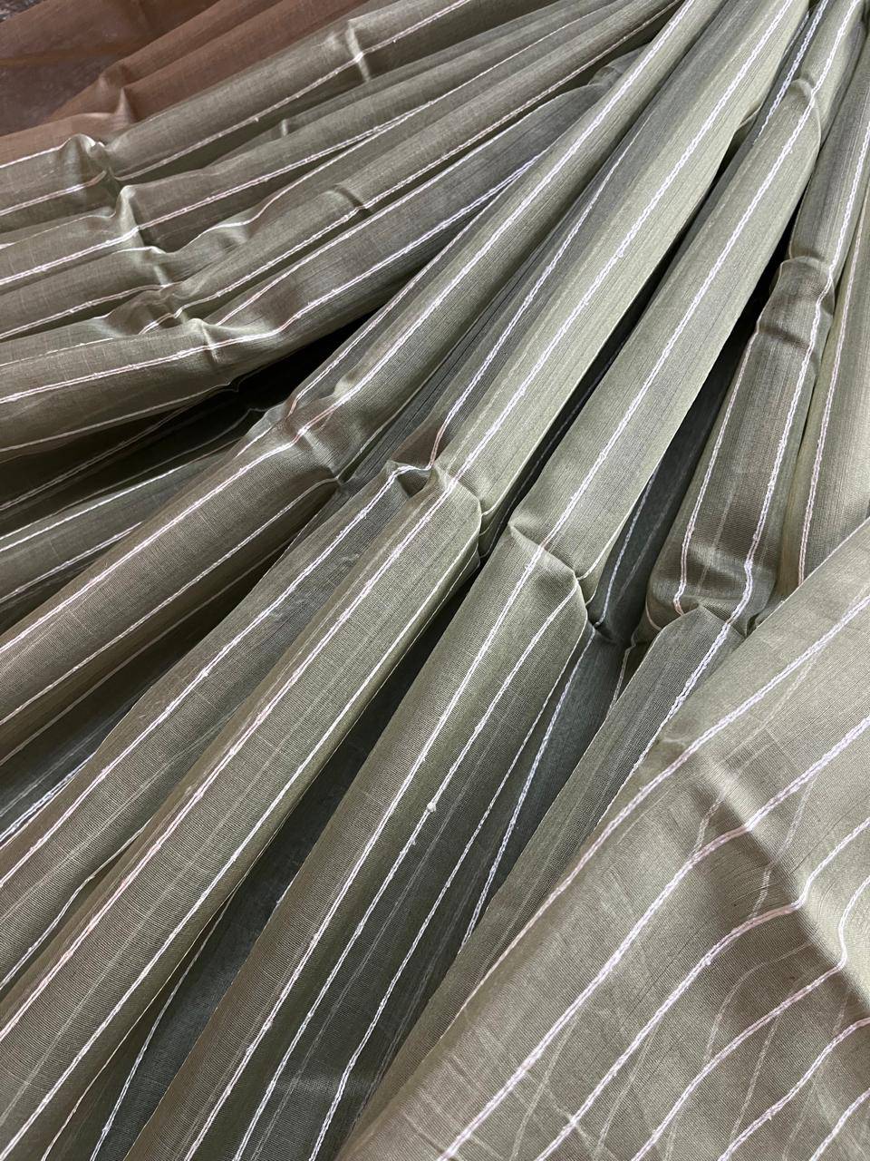 SAGE GREEN SICO PURE HANDLOOM MAHESHWARI SAREE