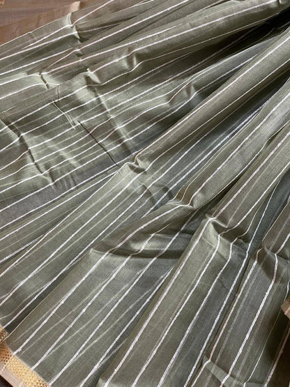 SAGE GREEN SICO PURE HANDLOOM MAHESHWARI SAREE