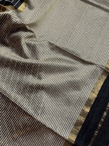 BLACK SICO PURE HANDLOOM MAHESHWARI SAREE