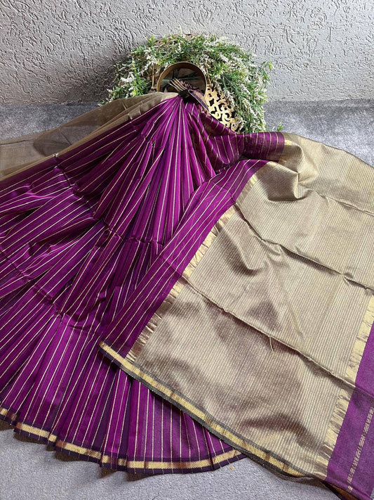 MAJENTA PINK SICO PURE HANDLOOM MAHESHWARI