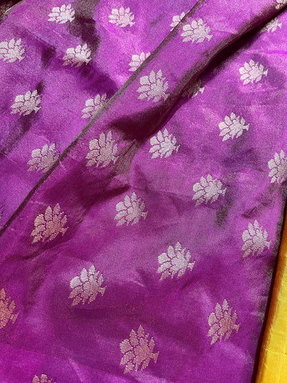 YELLOW TISSUE SILK PURE HANDLOOM BANARASI SAREE
