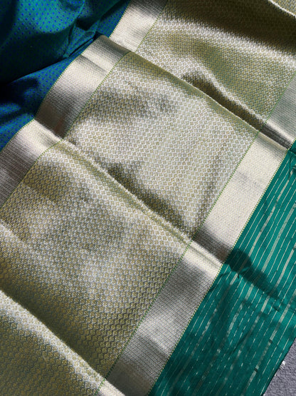 BLUE AND ROYAL BLUE SILK PURE HANDLOOM DO RUKHI BANARASI SAREE