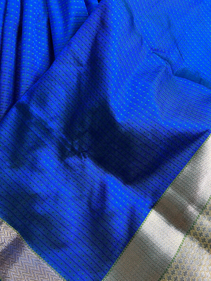 BLUE AND ROYAL BLUE SILK PURE HANDLOOM DO RUKHI BANARASI SAREE
