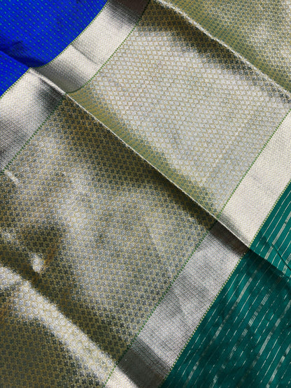 BLUE AND ROYAL BLUE SILK PURE HANDLOOM DO RUKHI BANARASI SAREE