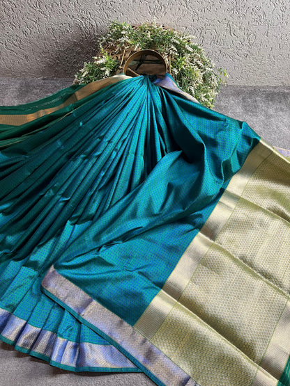 BLUE AND ROYAL BLUE SILK PURE HANDLOOM DO RUKHI BANARASI SAREE