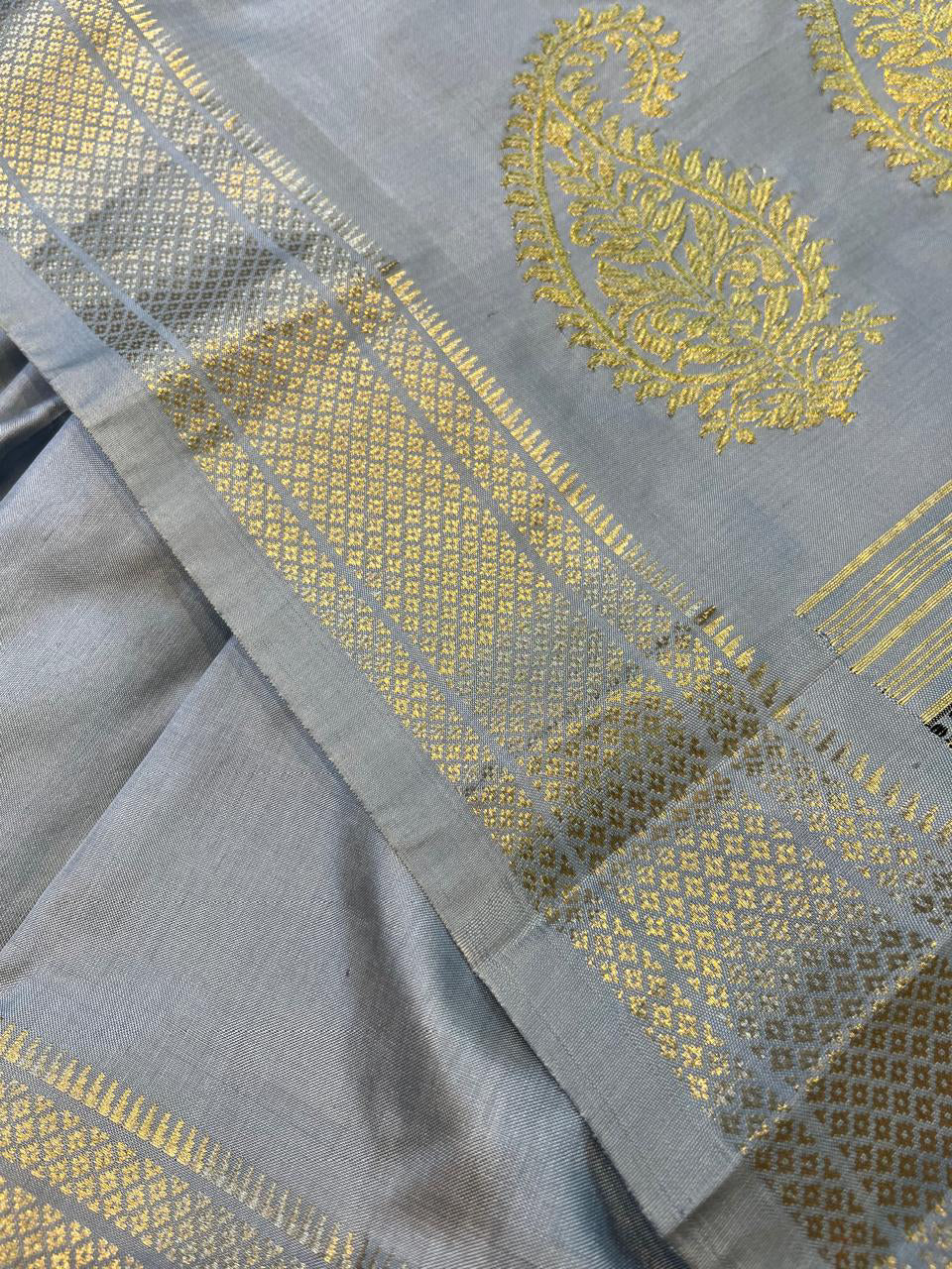 POWDER BLUE SILK PURE HANDLOOM PAITHANI SAREE