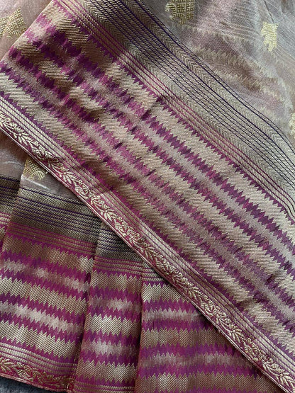 BIEGE KORA TISSUE PURE HANDLOOM BANARASI SAREE
