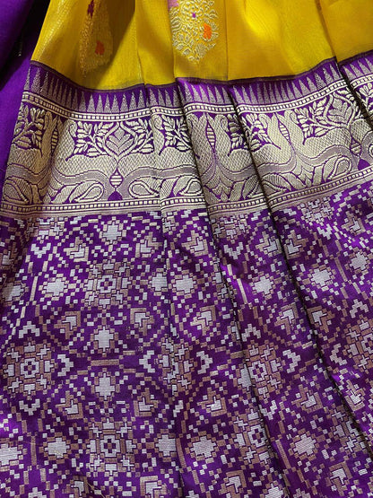 YELLOW KORA PURE HANDLOOM BANARASI SAREE