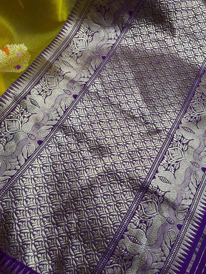 YELLOW KORA PURE HANDLOOM BANARASI SAREE