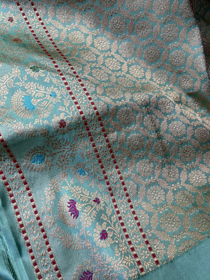 LILAC PINK SILK PURE HANDLOOM  BANARASI SAREE