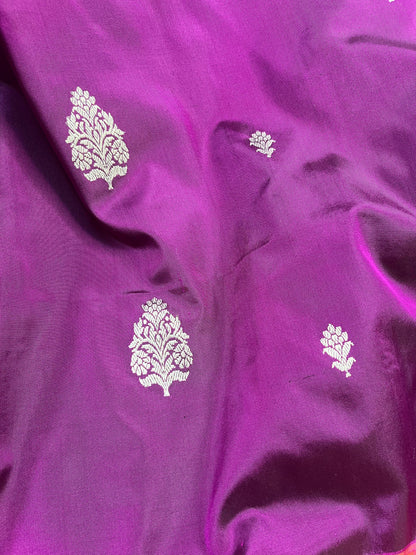 PURPLE SILK PURE HANDLOOM BANARASI SAREE