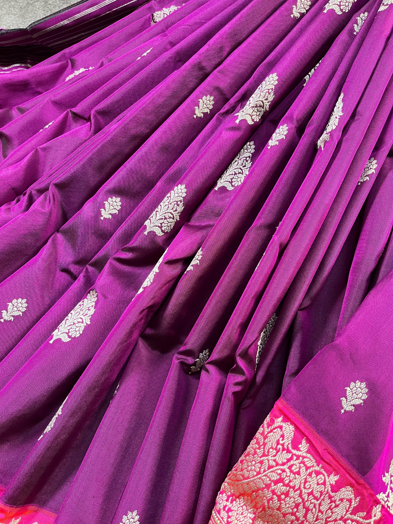 PURPLE SILK PURE HANDLOOM BANARASI SAREE