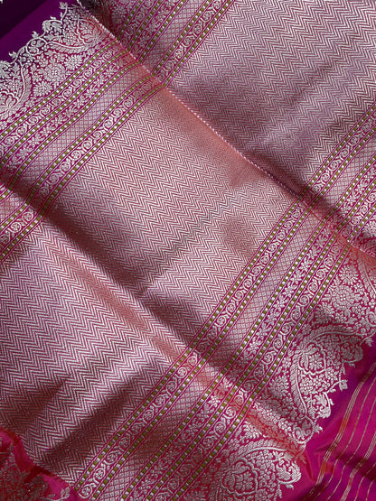 PURPLE SILK PURE HANDLOOM BANARASI SAREE