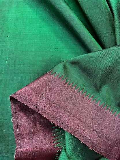 RADIANT GREEN TISSUE SILK PURE HANDLOOM PAITHANI SAREE