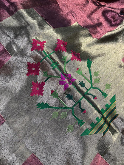RADIANT GREEN TISSUE SILK PURE HANDLOOM PAITHANI SAREE