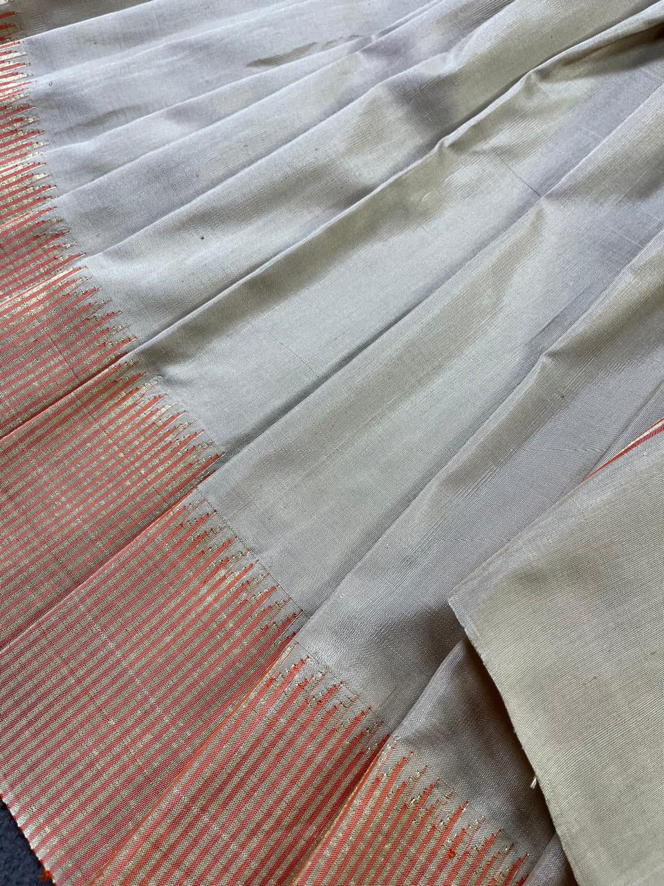 BEIGE SILK PURE HANDLOOM PAITHANI SAREE