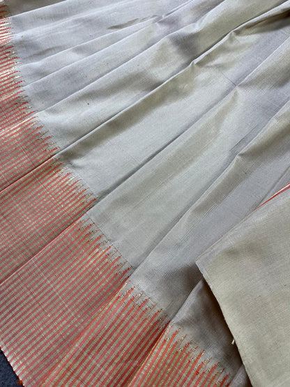 BEIGE SILK PURE HANDLOOM PAITHANI SAREE