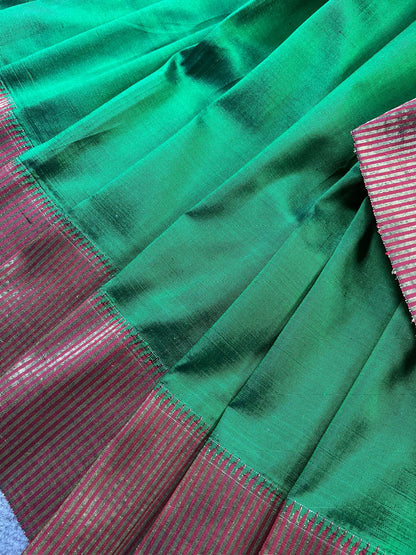EMERALD GREEN  SILK PURE HANDLOOM PAITHANI SAREE