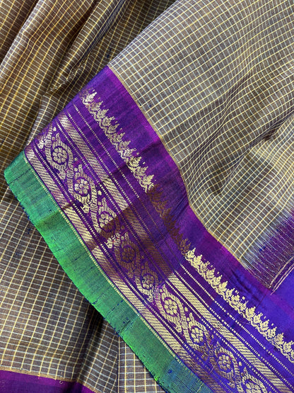 MEHENDI GREEN COTTON PURE HANDLOOM GADWAL SAREE