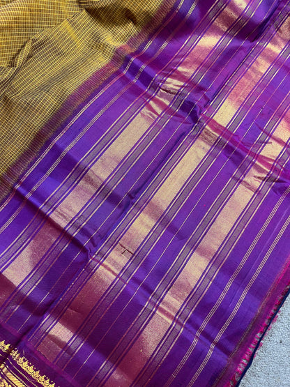 MEHENDI GREEN COTTON PURE HANDLOOM GADWAL SAREE