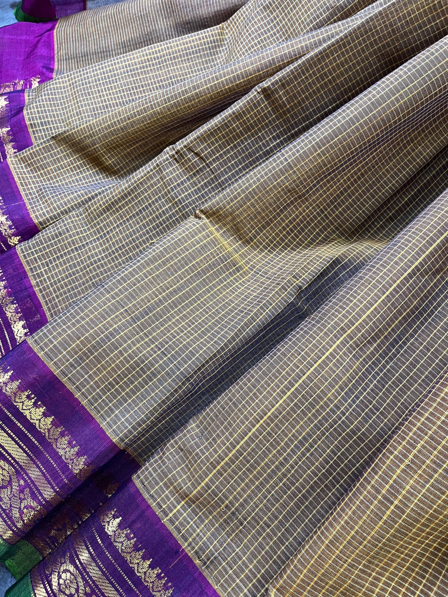 MEHENDI GREEN COTTON PURE HANDLOOM GADWAL SAREE