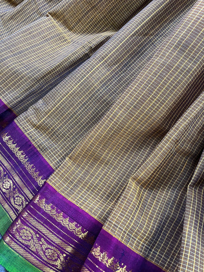 MEHENDI GREEN COTTON PURE HANDLOOM GADWAL SAREE