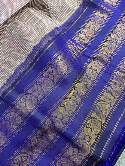 MAUVE COTTON PURE HANDLOOM GADWAL SAREE