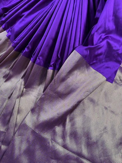 PURPLE KATAN SILK PURE HANDLOOM BANARASI SAREE