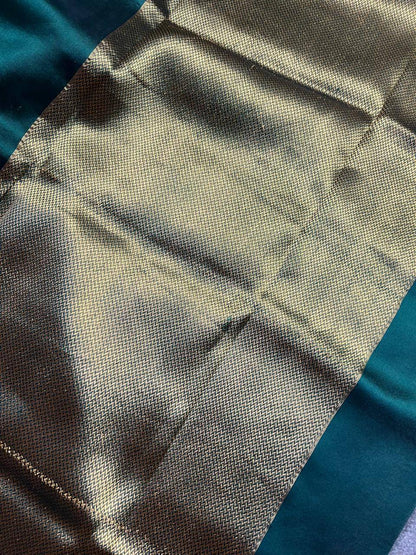 BOTTLE GREEN SILK PURE HANDLOOM CHANDERI SAREE