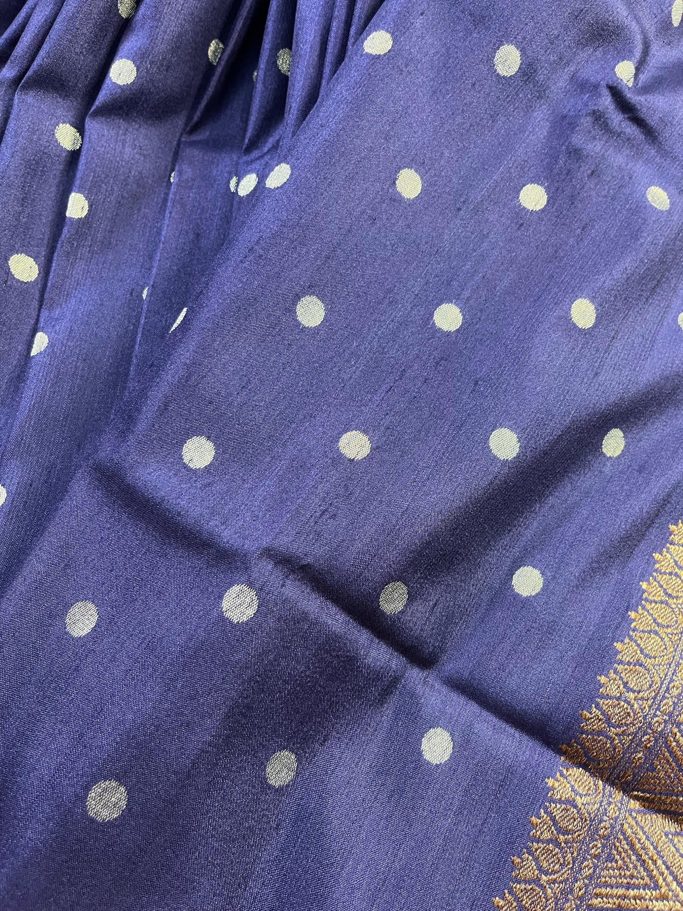 BLUE TASSAR SILK PURE HANDLOOM BANARASI SAREE