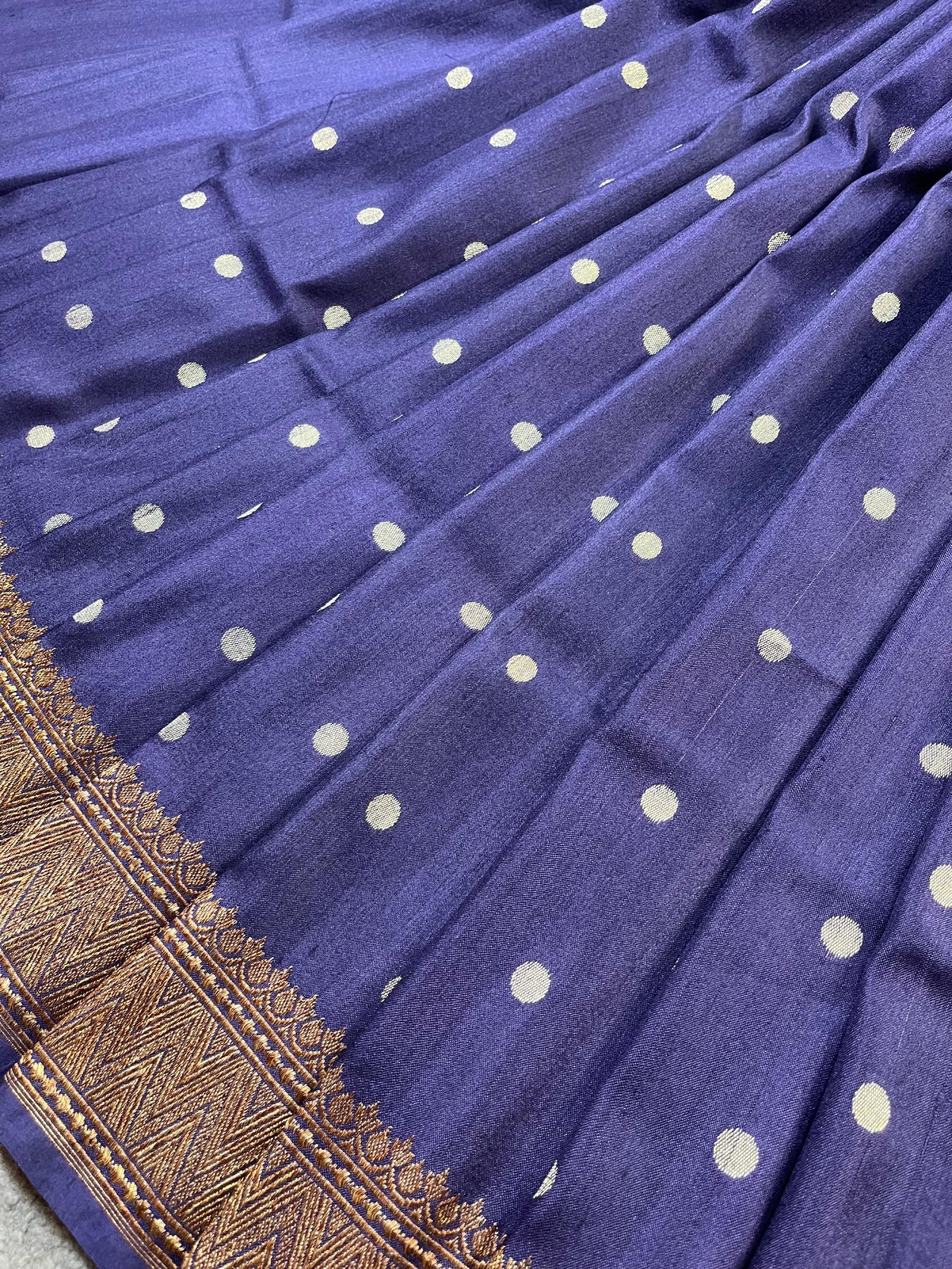 BLUE TASSAR SILK PURE HANDLOOM BANARASI SAREE