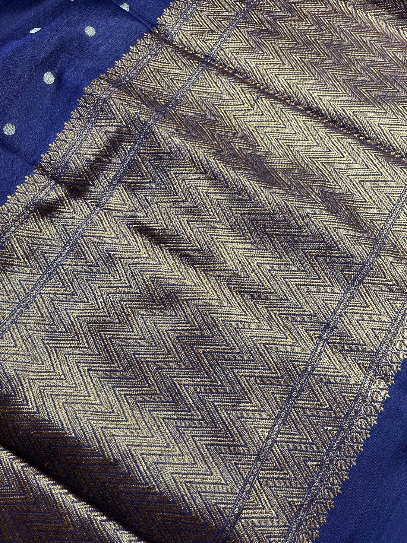 BLUE TASSAR SILK PURE HANDLOOM BANARASI SAREE