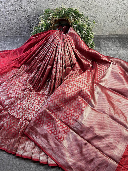 RED SILK PURE HANDLOOM BANARASI SAREE