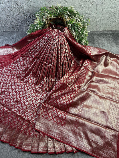 RED SILK PURE HANDLOOM BANARASI SAREE