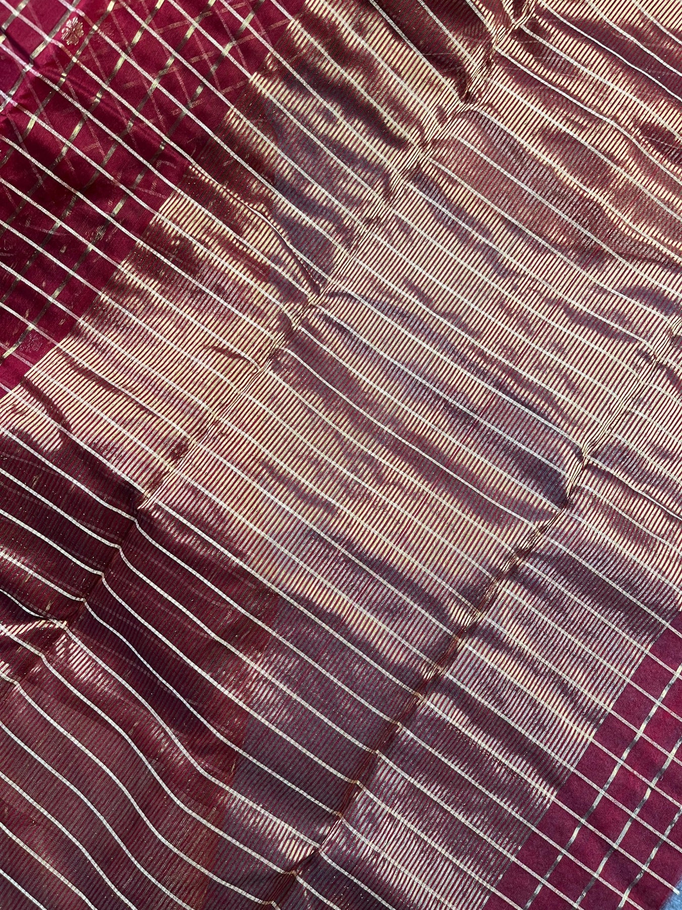 RED SILK PURE HANDLOOM CHANDERI SREE