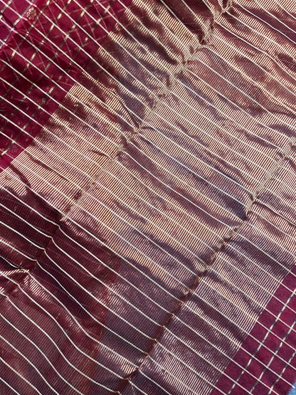 RED SILK PURE HANDLOOM CHANDERI SREE