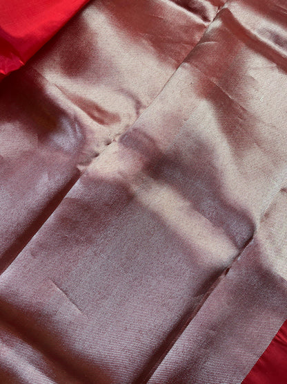 RED SILK PURE HANDLOOM  CHANDERI SAREE