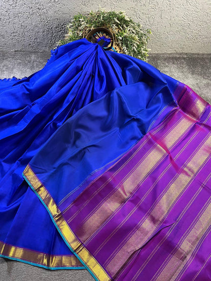 ROYAL BLUE SILK PURE HANDLOOM KANJIVARAM SAREE
