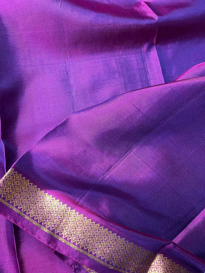 PEACOCK BLUE SILK PURE HANDLOOM KANJIVARAM SAREE