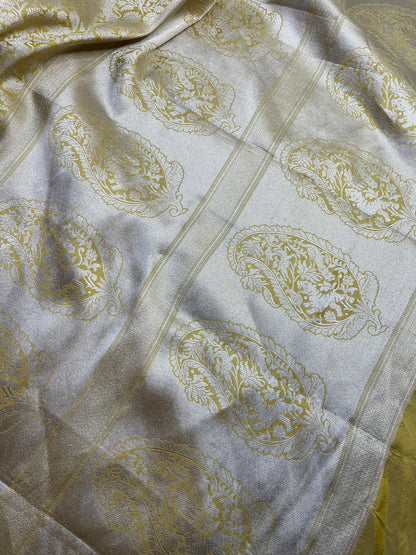 YELLOW SILK PURE HANDLOOM BANARASI SAREE