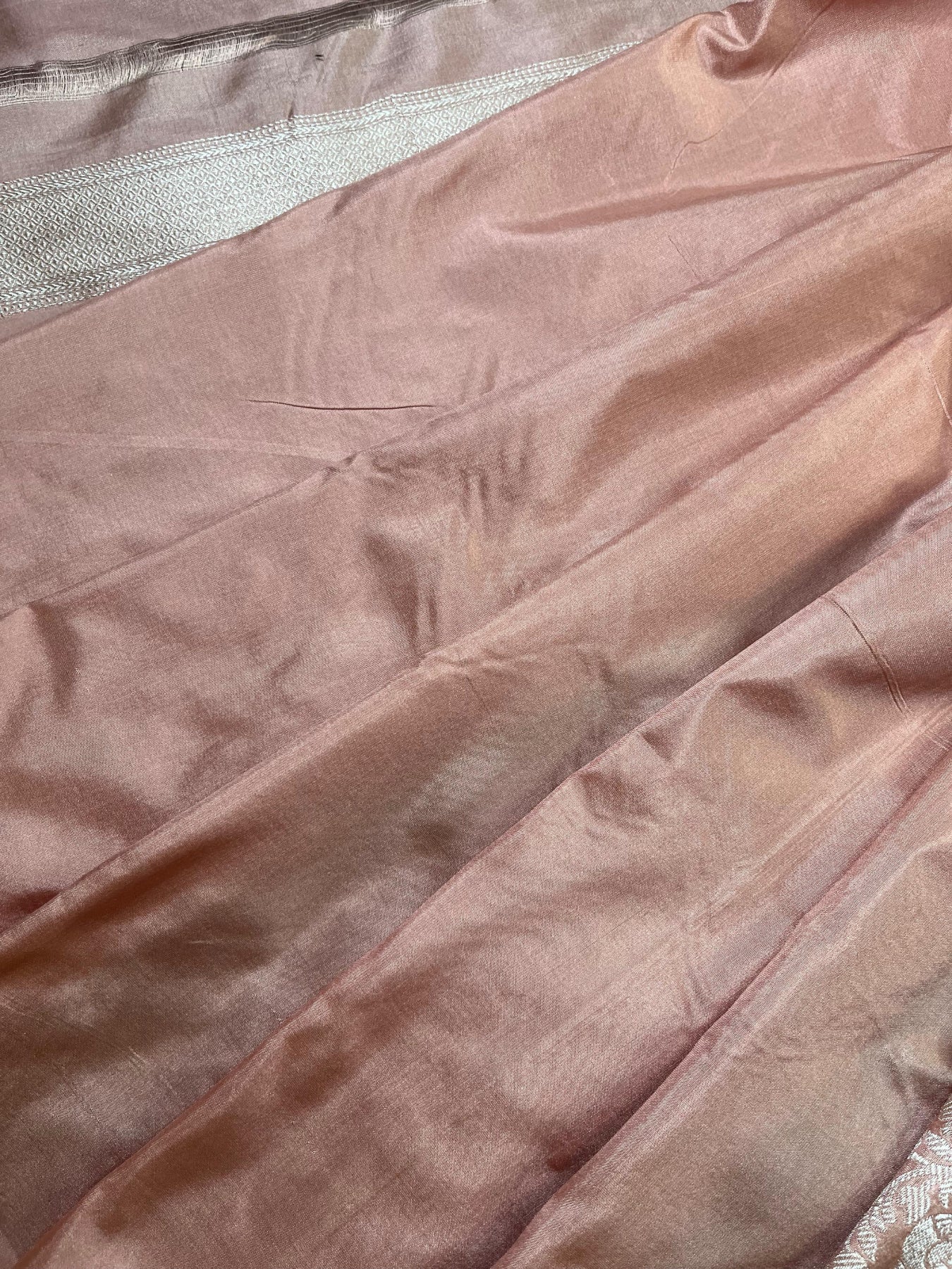 POWDER PINK SILK PURE HANDLOOM BANARASI SAREE