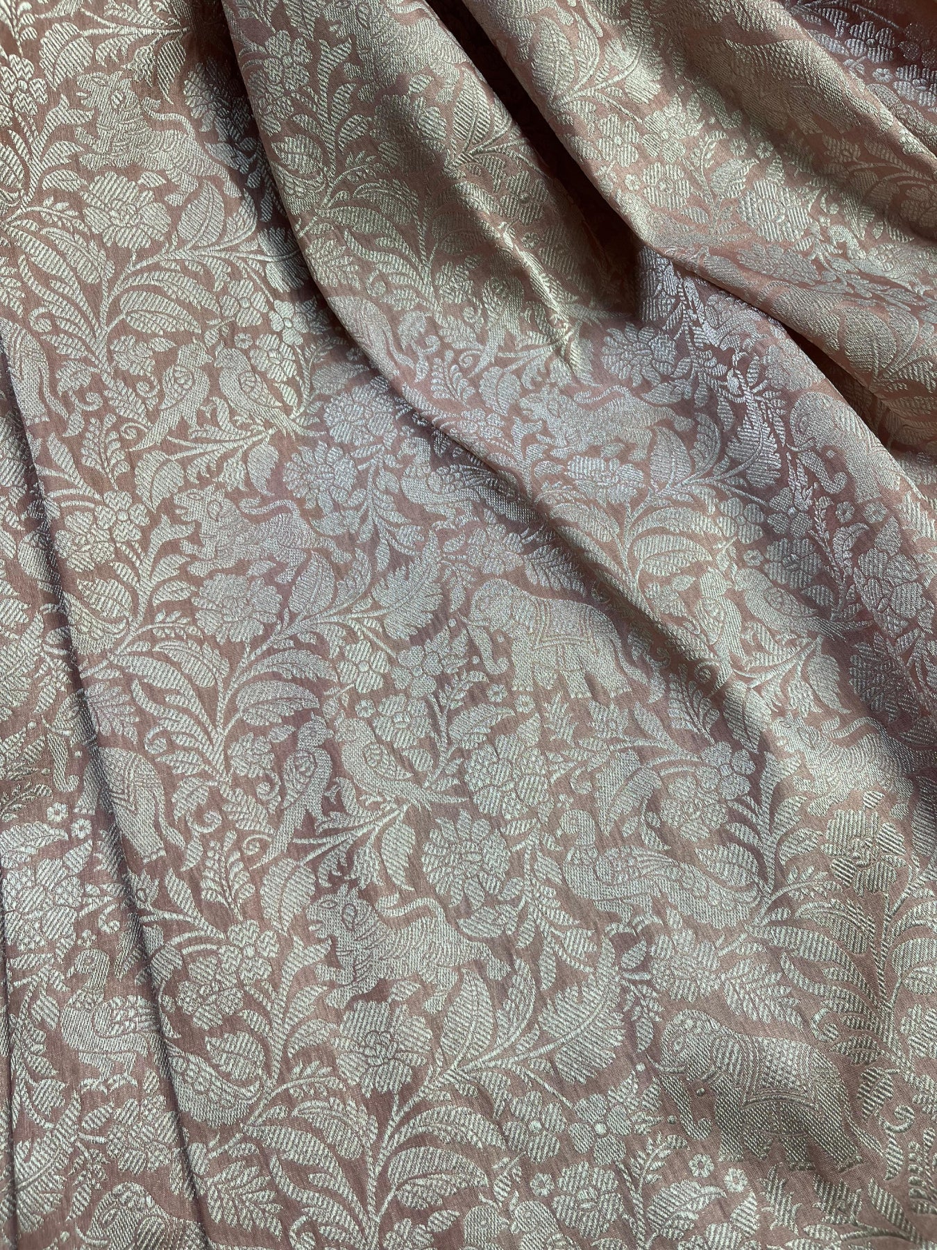 POWDER PINK SILK PURE HANDLOOM BANARASI SAREE