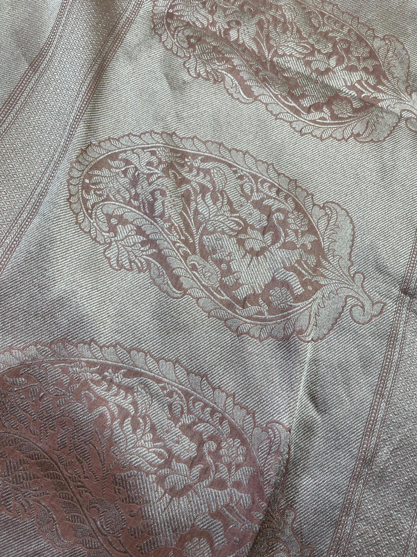 POWDER PINK SILK PURE HANDLOOM BANARASI SAREE