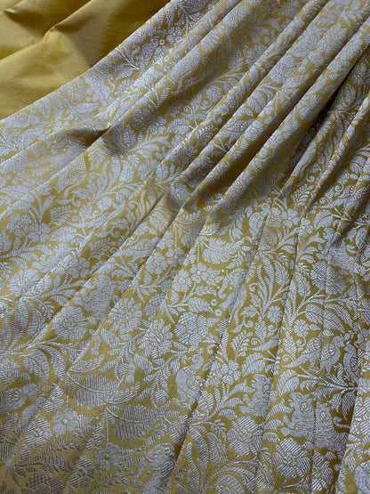 YELLOW SILK PURE HANDLOOM BANARASI SAREE