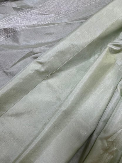 PISTA GREEN SILK PURE HANDLOOM BANARASI SAREE