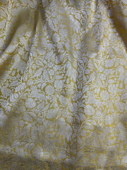 YELLOW SILK PURE HANDLOOM BANARASI SAREE