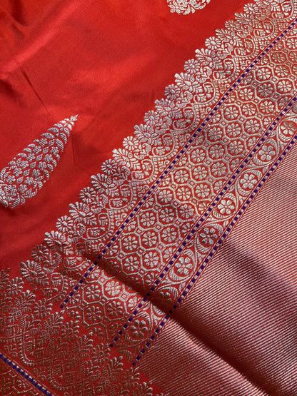 ORANGE SILK PURE HANDLOOM BANARASI SAREE