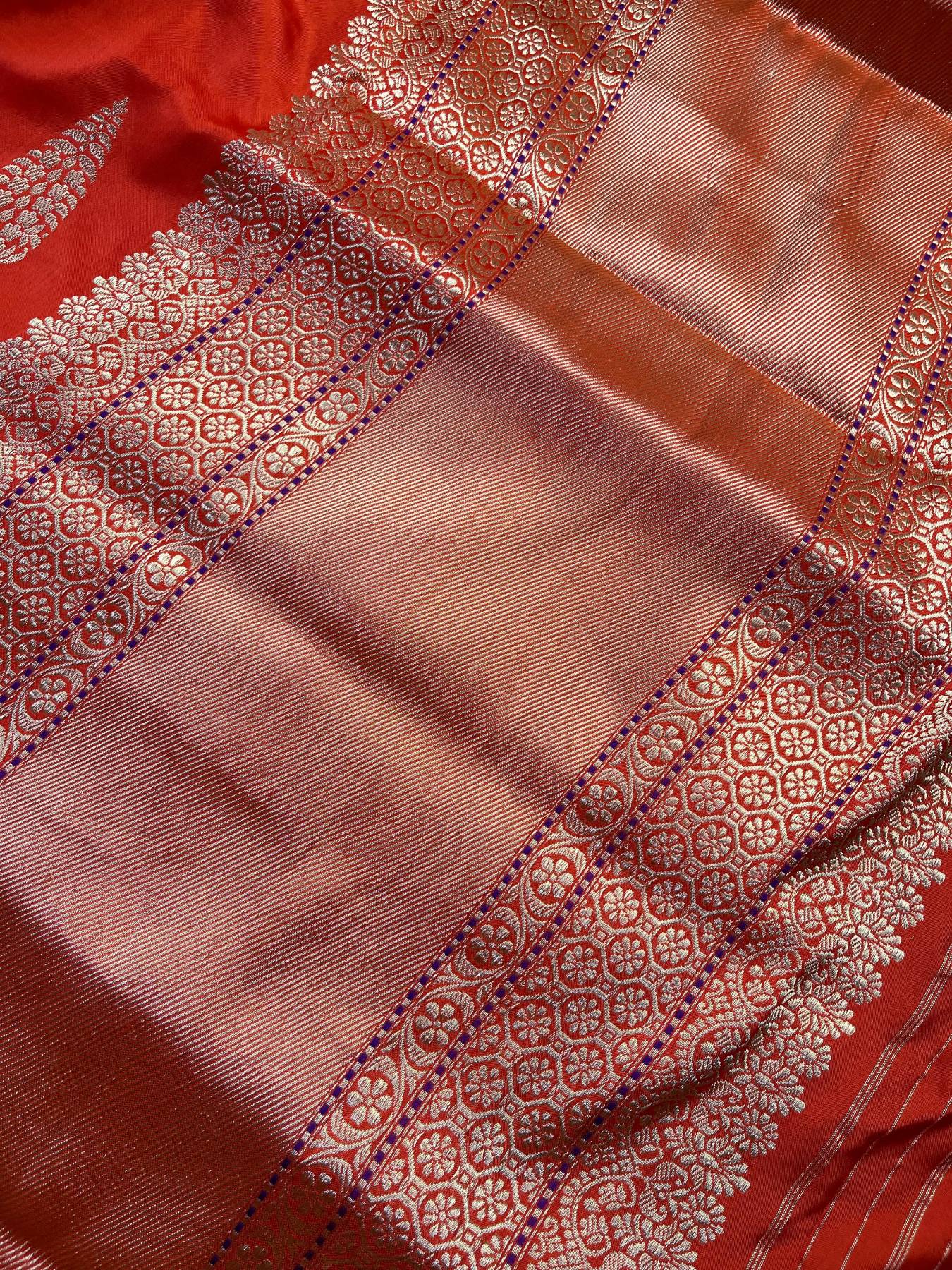 ORANGE SILK PURE HANDLOOM BANARASI SAREE