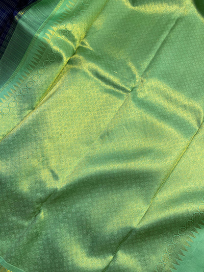 BLUE SILK PURE HANDLOOM KANJIVARAM SAREE